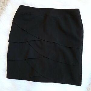 AB Studio Layered Black Pencil Skirt